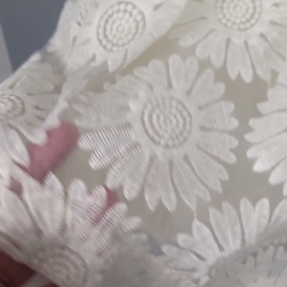 Banana Republic Cream Sheath Scoop Neck Lace Floral Embroidered Mini Dress - Picture 5 of 14